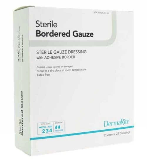 Dermarite Bordered Gauze Dressing with Adhesive Border, Sterile & Non-Sterile