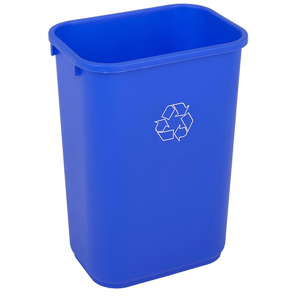 Commercial Rectangle Recycling Waste Basket 41 1/4 qt. Blue SKU: 4114-1