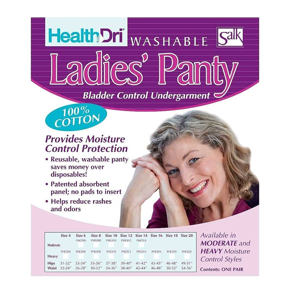 Salk Healthdri Washable Ladies' Panty, Bladder Control Undergarment